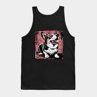 Retro Art Pembroke Welsh Corgi Dog Lover Tank Top